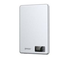BWOO aluminium magnetic power bank P75 PD 20W 5000 mAh with digital display and USB-C port silver (GSM193926)