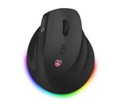 CONNECT IT FOR HEALTH ergonomická vertikálna myš, 2400dpi, 6 tl., bezdrôtová, USB, RGB podsv., vstav. batéria, čierna (CMO-2620-RH)