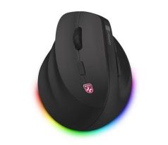 CONNECT IT FOR HEALTH ergo. vertikálna myš pre ľavákov, 2400dpi, 6 tl., bezdrôtová, USB, RGB podsv., vstav. bat., čierna (CMO-2620-LH)