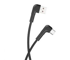 kábel Maxlife MXUC-09 USB-A - USB-C, 1,0 m 3A, zahnuté koncovky, čierny (OEM0101208)