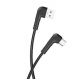 kábel Maxlife MXUC-09 USB-A - USB-C, 1,0 m 3A, zahnuté koncovky, čierny (OEM0101208)