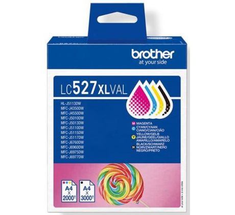 kazeta BROTHER LC-527XL BK/C/M/Y MFC-J5010DW/J5110DW/J6975DW/J6977DW (1x3000+3x2000 str.) (LC527XLVAL)