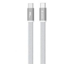 Devia Ultra3 usb-c PD 240W Metal Woven Flat Fast Charging Cable 1,5 m white (BRA014755)
