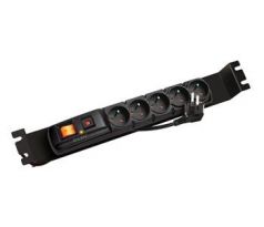 Napajeci panel ACAR F5 FA 3m 5 pozic BK včetně držáků do 19" lišt 1U, ACAR-F5-FA (80593013)