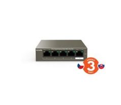 Tenda TEG1105P-4-63W 5xRJ45 Switch s 4xPoE 802.3af/at, 10/100/1000Mbps, celkem 63W,Kov (75011816)