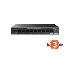 Tenda TEG1110PF-8-120W 9x RJ45 Switch s 8x PoE RJ45 802.3af/at 10/100/1000Mbps + 1x SFP 100/1000 Mb/s, VLAN, 6kV, PoE 11 (75012025)