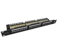 19" patch panel Solarix 24 x RJ45 CAT6 UTP s vyvazovací lištou 1U SX24L-6-UTP-BK-N (24000050)