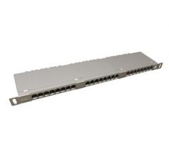 19" patch panel Solarix 24xRJ45 CAT5E STP s vyvazovací lištou 0,5U SX24HD-5E-STP-SL (24000145)
