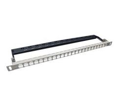 19" modulární neosazený high-density patch panel Solarix 24 portů 0,5U SX24HDM-0-STP-SL-UNI (24200244)