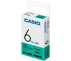 páska CASIO XR-6GN1 Black On Green Tape EZ Label Printer (6mm) (XR-6GN1)
