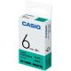 páska CASIO XR-6GN1 Black On Green Tape EZ Label Printer (6mm) (XR-6GN1)