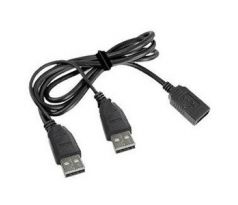 kábel USB predlžovací 2.0 A/F - 2x A /M, 0,9m, CABLEXPERT -pozlátený, duálne napájanie (CCP-USB22-AMAF-3)