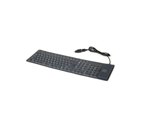 Flexible keyboard, USB, OTG adapter, black color, US layout (KB-109F-B)