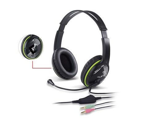 Slúchadlá s mikrofónom Genius headset - HS-400A zelené, 113 dB, 40 mm reproduktory pre hlboké basy (31710169100)