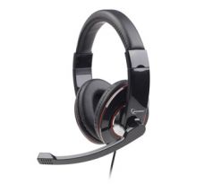 slúchadlá s mikrofónom GEMBIRD, USB stereo headset - lesklá čierna (MHS-U-001)