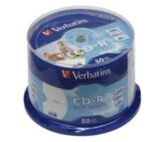 CD-R VERBATIM DTL+ Wide Printable non-ID 700MB 52X 50ks/spindel*AZO (43438)