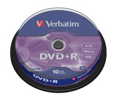 DVD+R VERBATIM 4,7GB 16X 10ks/cake (43498)