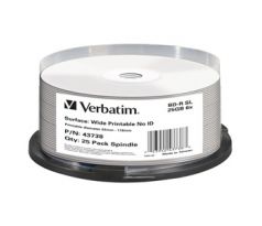 BD-R SL VERBATIM 25GB 6X Wide SL Printable 25 cake - No ID Brand (43738)