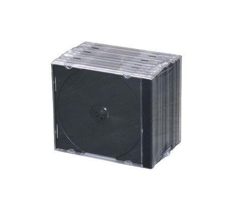 Single CD case – clear cover and base with black tray assembled 10pcs (CD1-B(10))