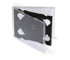 Jewel box na 2CD 5ks/balenie,  priehľadný s čiernym trayom, 10,4mm