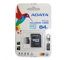 ADATA Premier micro SDXC karta 64GB UHS-I Class 10 + adaptér (AUSDX64GUICL10-RA1)