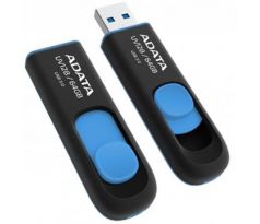 USB kľúč ADATA DashDrive™ Series UV128 64GB USB 3.0 flashdisk, výsuvný, čierny+modrý (AUV128-64G-RBE)