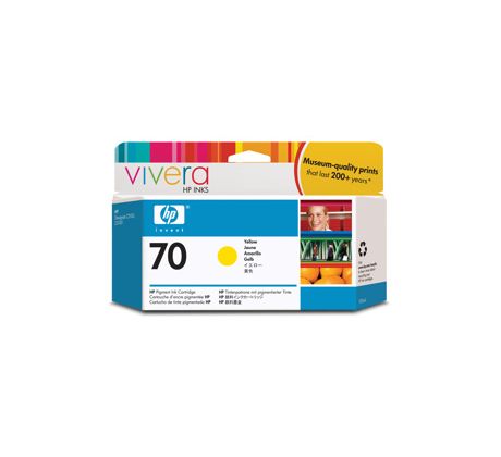 KAZETA HP C9454A No. 70, 130ml, yellow cartridge with Vivera Ink. (C9454A)