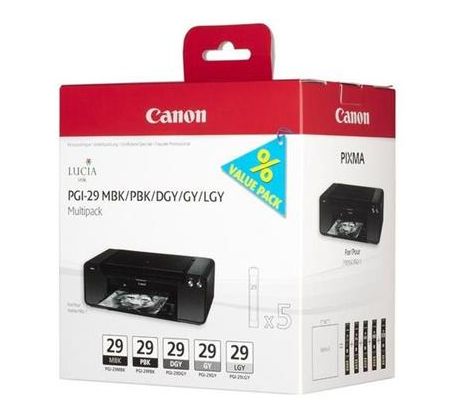 kazeta CANON PGI-29 MBK/PBK/DGY/GY/LGY/CO PACK PIXMA Pro 1 (4868B018)