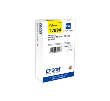 kazeta EPSON WorkForce WF-5620,5690,5190,5000 seria yellow XXL (4000 str.) (C13T789440)