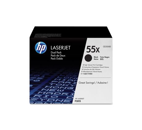 TONER HP CE255XD Dual pack pre LJ P3015 dvojbalenie (2x 12500 str.) (CE255XD)