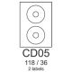 etikety RAYFILM CD05 118/36 univerzálne biele R0100CD05A (100 list./A4) (R0100.CD05A)