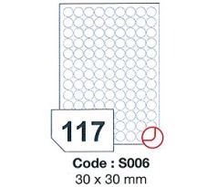 etikety RAYFILM 30mm kruh univerzálne biele SRA3 R0100S006A (100 list./SRA3) (R0100.S006A)