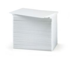 ZEBRA WHITE PVC CARDS, 10 MIL PVC ADHESIVE BACK WITH 14 MIL MYLAR RELEASE LINER, 24 MIL TOTAL THICKNESS (500 CARDS) (104523-010)