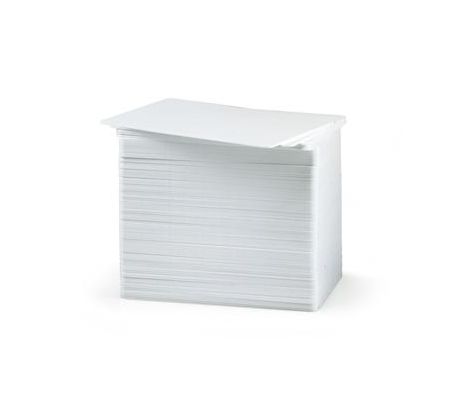 ZEBRA WHITE PVC CARDS, 30 MIL HIGH COERCIVITY MAGNETIC STRIPE (500 CARDS) (104523-113)