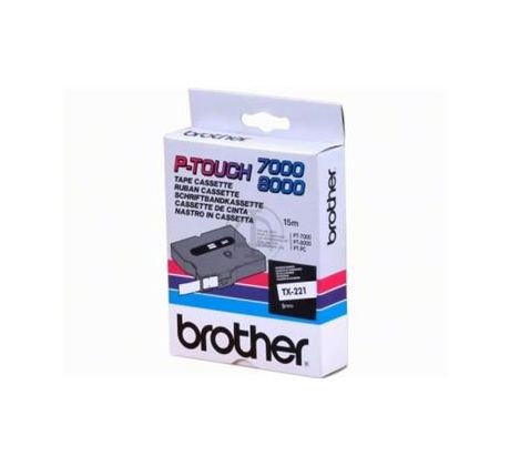 páska BROTHER TX221 čierne písmo, biela páska Tape (9mm) (TX221)