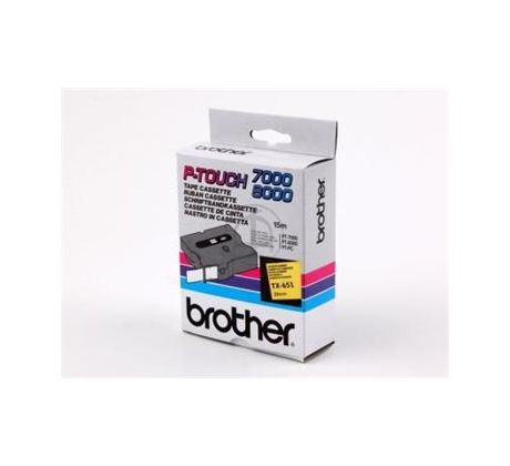 páska BROTHER TX651 čierne písmo, žltá páska Tape (24mm) (TX651)