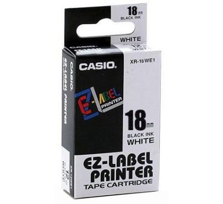 páska CASIO XR-18WE1 Black On White Tape EZ Label Printer (18mm) (XR-18WE1)