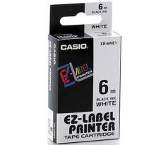 páska CASIO XR-6WE1 Black On White Tape EZ Label Printer (6mm) (XR-6WE1)