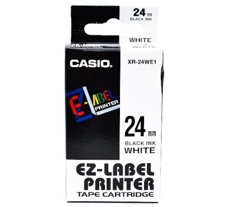 páska CASIO XR-24WE1 Black On White Tape EZ Label Printer (24mm) (XR-24WE1)
