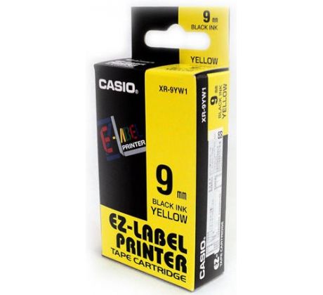 páska CASIO XR-9YW1 Black On Yellow Tape EZ Label Printer (9mm) (XR-9YW1)
