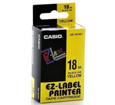 páska CASIO XR-18YW1 Black On Yellow Tape EZ Label Printer (18mm) (XR-18YW1)