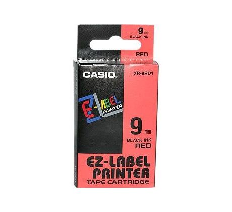 páska CASIO XR-9RD1 Black On Red Tape EZ Label Printer (9mm) (XR-9RD1)