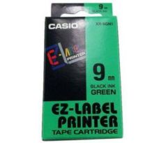páska CASIO XR-9GN1 Black On Green Tape EZ Label Printer (9mm) (XR-9GN1)