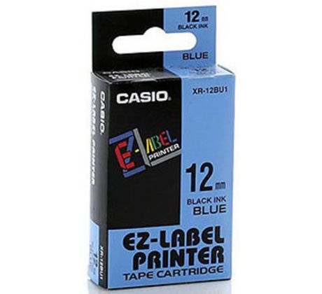 páska CASIO XR-12BU1 Black On Blue Tape EZ Label Printer (12mm) (XR-12BU1)