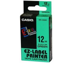 páska CASIO XR-12GN1 Black On Green Tape EZ Label Printer (12mm) (XR-12GN1)