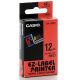 páska CASIO XR-12RD1 Black On Red Tape EZ Label Printer (12mm) (XR-12RD1)