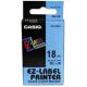 páska CASIO XR-18BU1 Black On Blue Tape EZ Label Printer (18mm) (XR-18BU1)