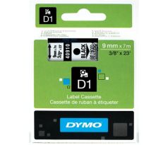 páska DYMO 40910 D1 Black On Transparent Tape (9mm) (S0720670)