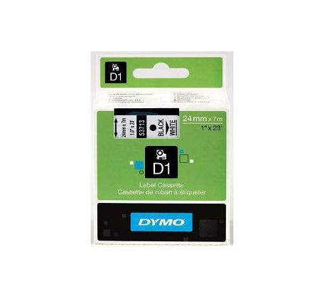 páska DYMO 53713 D1 Black On White Tape (24mm) (S0720930)