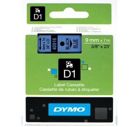 páska DYMO 40916 D1 Black On Blue Tape (9mm) (S0720710)